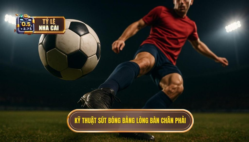 Kỹ thuật sút bóng bằng lòng bàn chân phải