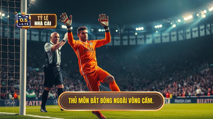 2. Thủ môn bắt bóng ngoài vòng cấm.