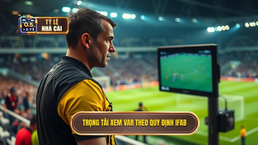 2. Trọng tài xem VAR theo quy định IFAB